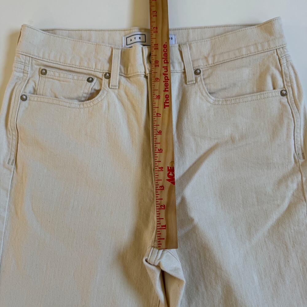 AYR‎ The Secret Sauce Straight Leg Pants Size 30 Cream Jeans Off White Denim EUC - Picture 13 of 16